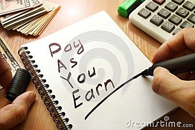 Pay As You Earn â€“ PAYE. Stock Photo